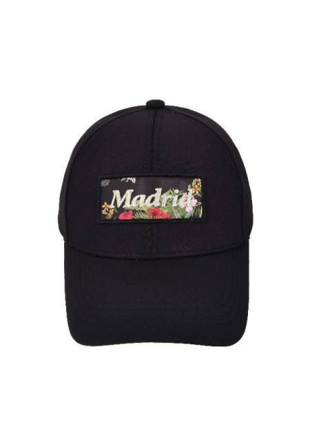 Gorra Madrid flores patch negro