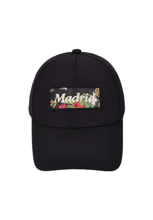 Gorra Madrid flores patch negro