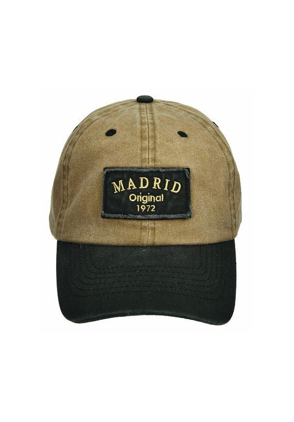 Gorra Madrid parche combi beige-negro