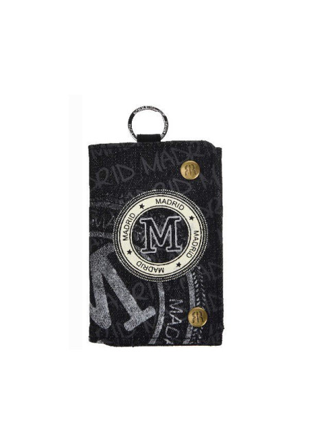 Cartera Madrid sello denim negro-gris