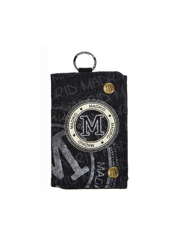 Cartera Madrid sello denim negro-gris