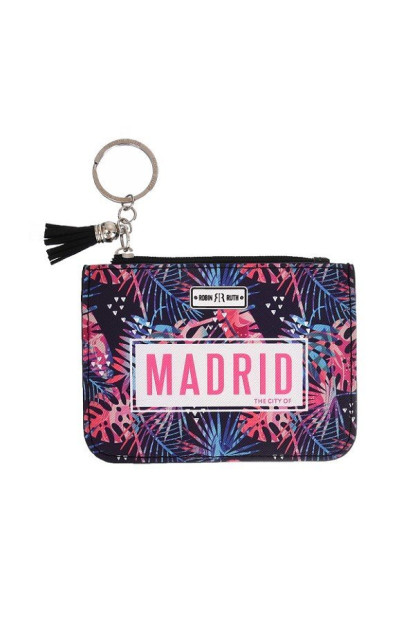 Monedero de tarjetas Madrid hojas morado