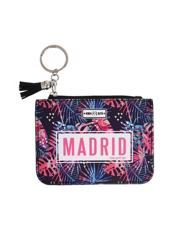 Monedero de tarjetas Madrid hojas morado