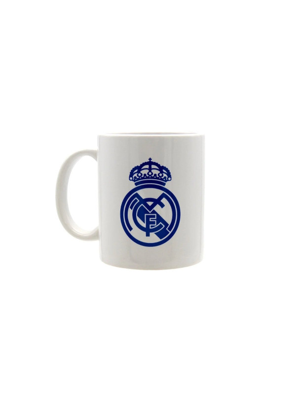 Taza Cerámica 300ml Blanca/Azul Escudo Real Madrid