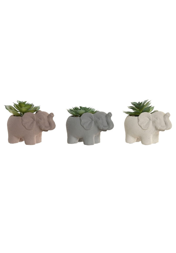 FIGURA CEMENTO PVC 12X7X11 ELEFANTE CACTUS 3 SURT.