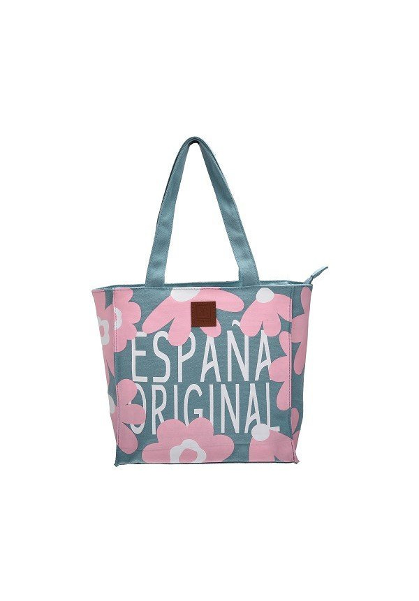 B. 25x25 España flowers azul-rosa NEW