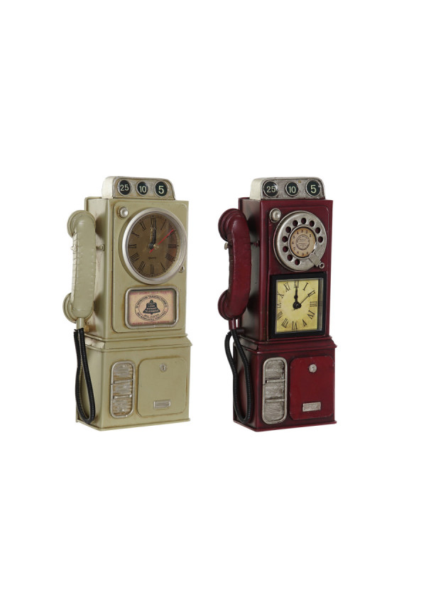 RELOJ SOBREMESA METAL 14X6X29 TELEFONO 