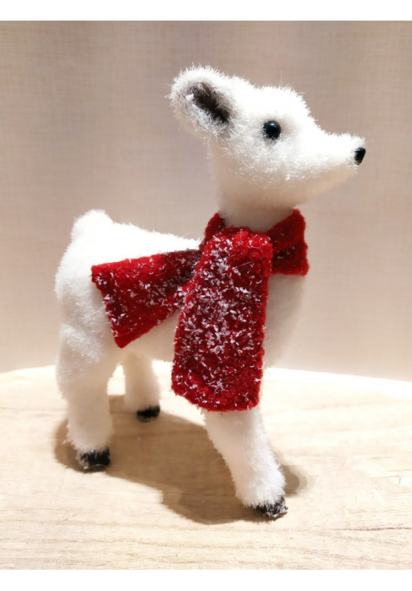 Reno navideño 18 x 14  cm, poliespán y base de madera  