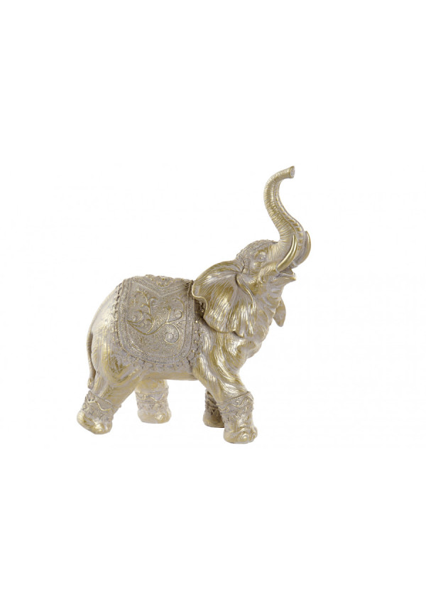 FIGURA RESINA ELEFANTE DORADO