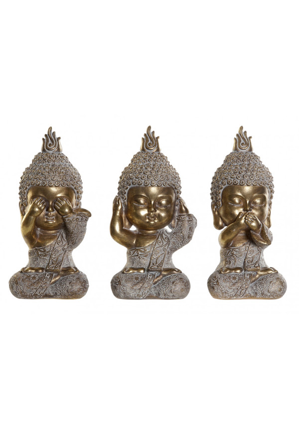 FIGURA RESINA  BUDA ENVEJECIDO  9X8X19