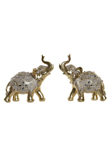 Figura Elefante en resina Dorado 10x14 cm 