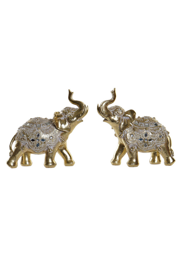 Figura Elefante en resina Dorado 10x14 cm 