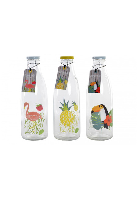 BOTELLA CRISTAL 9X9X26 1 L. TROPICAL