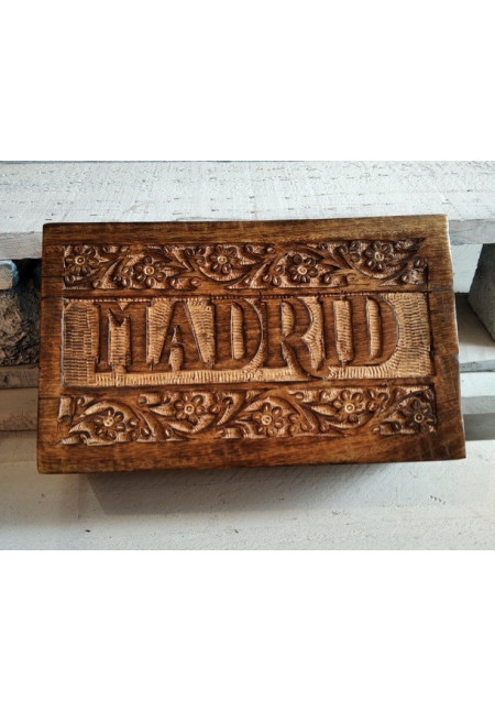 Caja de madera hecha a mano 25x15 ¨Madrid¨