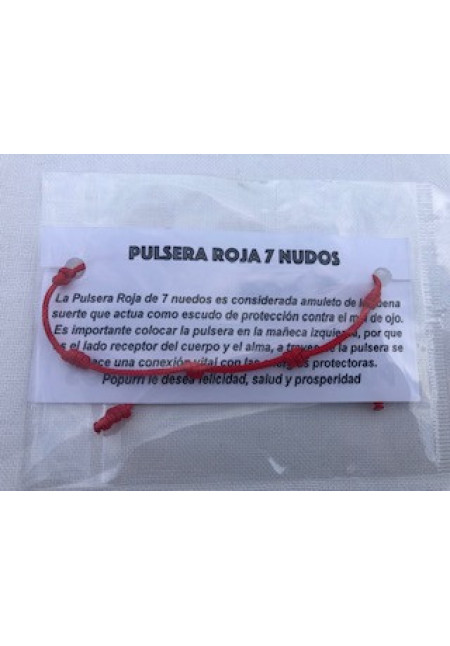Pulsera Roja 7 Nudos