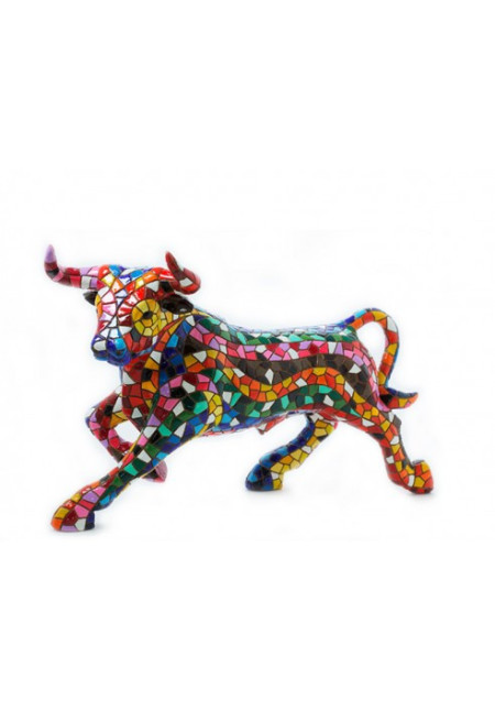 Figura Toro Mosaico 5J, Figura de Barcino Design, 12cm 